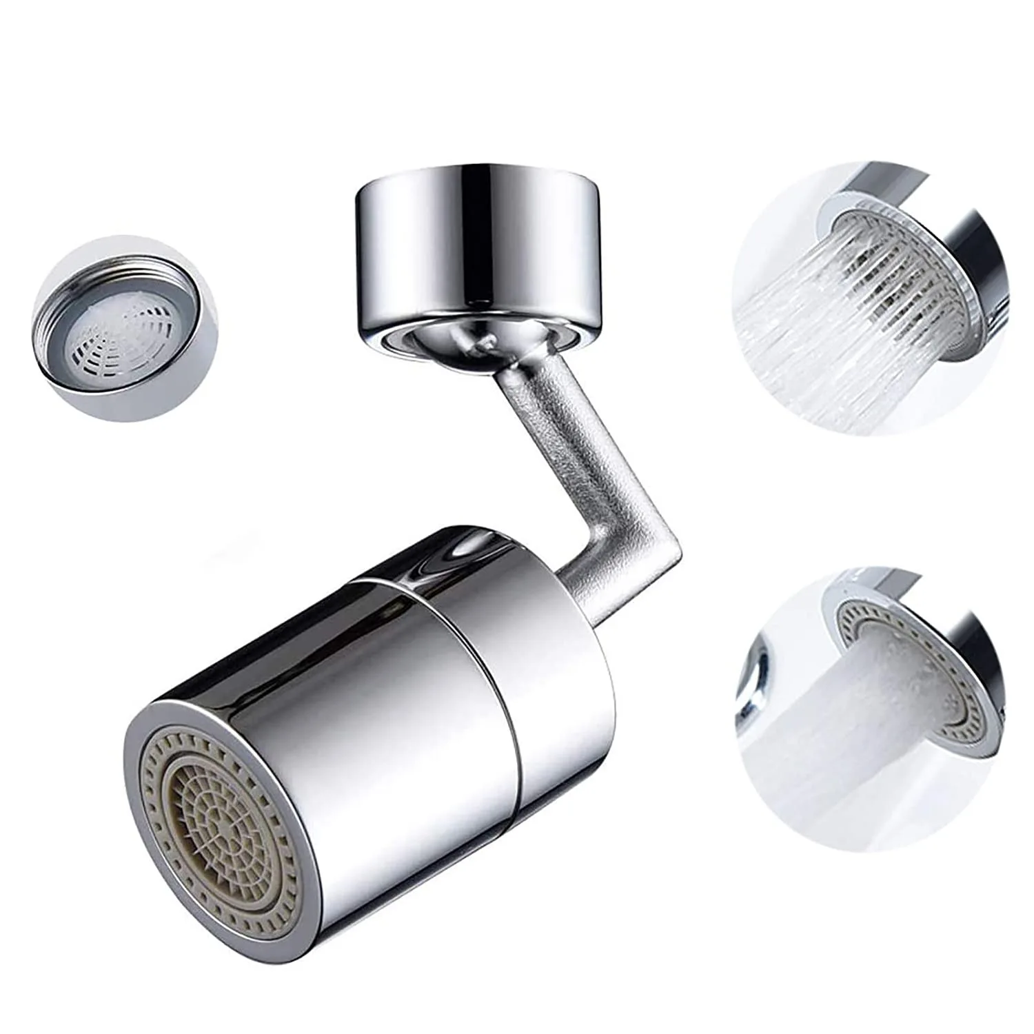 

Tap Aerator 720 Rotation Faucet Splash-Proof Swivel Water Saving Kitchen Tap Hole Water Tap Bathroom Basin Lengthen Extender