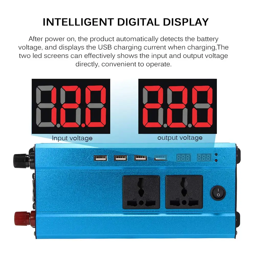 Инвертор солнечной энергии 5000 Вт преобразователь напряжения трансформатор 4 USB