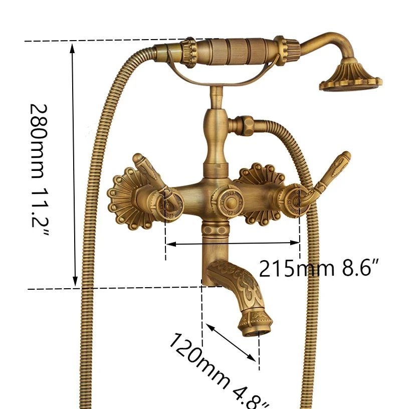 Смесители KEMAIDI для душа с двойной ручкой ванной комнаты Набор смесителей