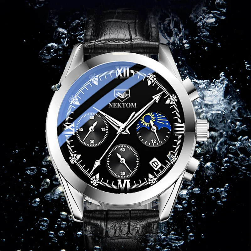 Часы наручные NEKTOM Мужские кварцевые модные спортивные водонепроницаемые в стиле