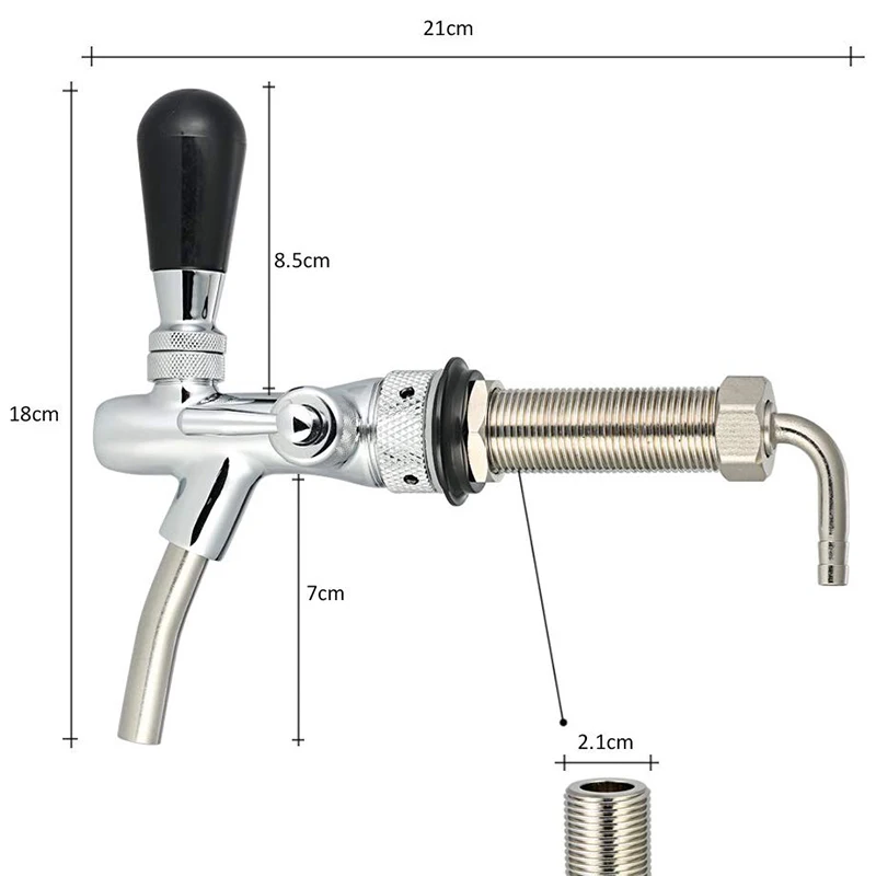 Регулируемый хромированный кран для пива G5/8 с длинным стержнем|Пивоварение| |