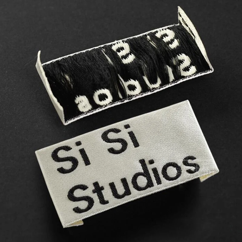 FreeShipping1000PcsCustomizedWovenHandMadeBlackCottonYarnLabelsCustomClothTagCustomGarmentLabelsForClothesPrintMatteNotBrushed|custom woven