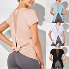 Рубашка для йоги, Женская свободная футболка с длинным рукавом, спортивный свитшот с сеткой на спине, топ для йоги, спортивная одежда, Женская футболка для тренировок и фитнеса