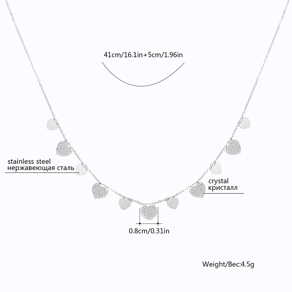 Богемное колье-чокер ожерелье для женщин блестящее хрустальное сердце короткая