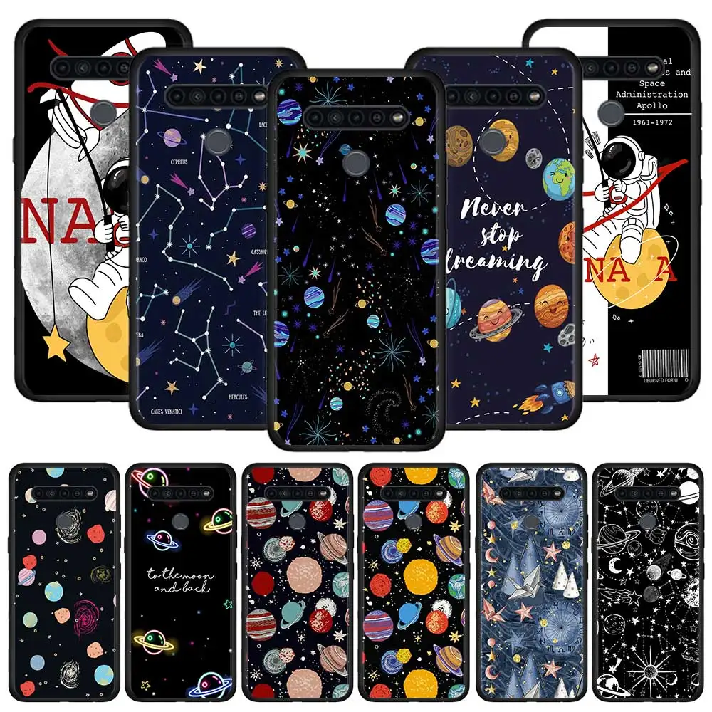 

Starry Sky Pattern Phone Case For LG K71 K61 K92 K52 K50s K50 K42 K40 K40S K41s G8 G7 G6 Q52 Q92 Black Silicone Coque Soft Shell