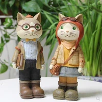 nordic creative cartoon cat statue crafts home office store decorative supplies birthday gifts