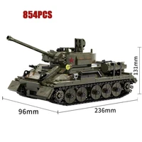 world war 136 scale russia army action figures mega block ww2 soviet union t 3485 medium tank building brick toy for boys gift