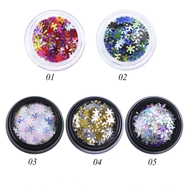 1 коробка блестящая голографическая Снежинка для ногтей Блестки блестки цветные