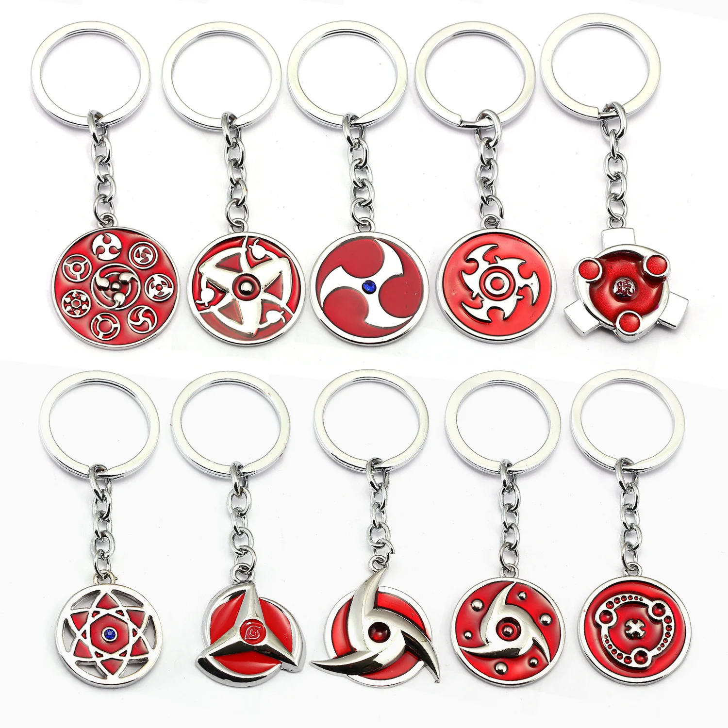 

10styles Fashion Rinnegan Eyes Keychains Anime Sharingan Eye Cartoon Keychain Metal Pendant Jewelry Keyring Cosplay Gifts