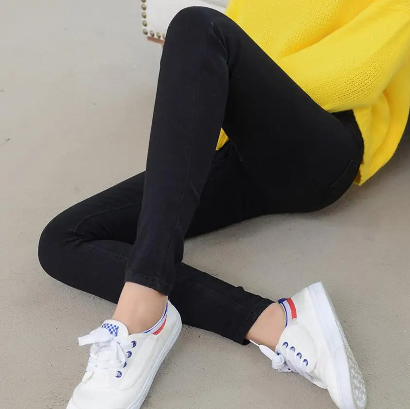 Джинсы женские с завышенной талией Стрейчевые облегающие брюки-карандаш до