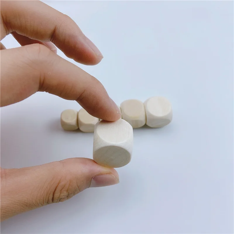 10 шт. D6 6 двустороннее пустое дерево игральные кости для вечерние гравировальные