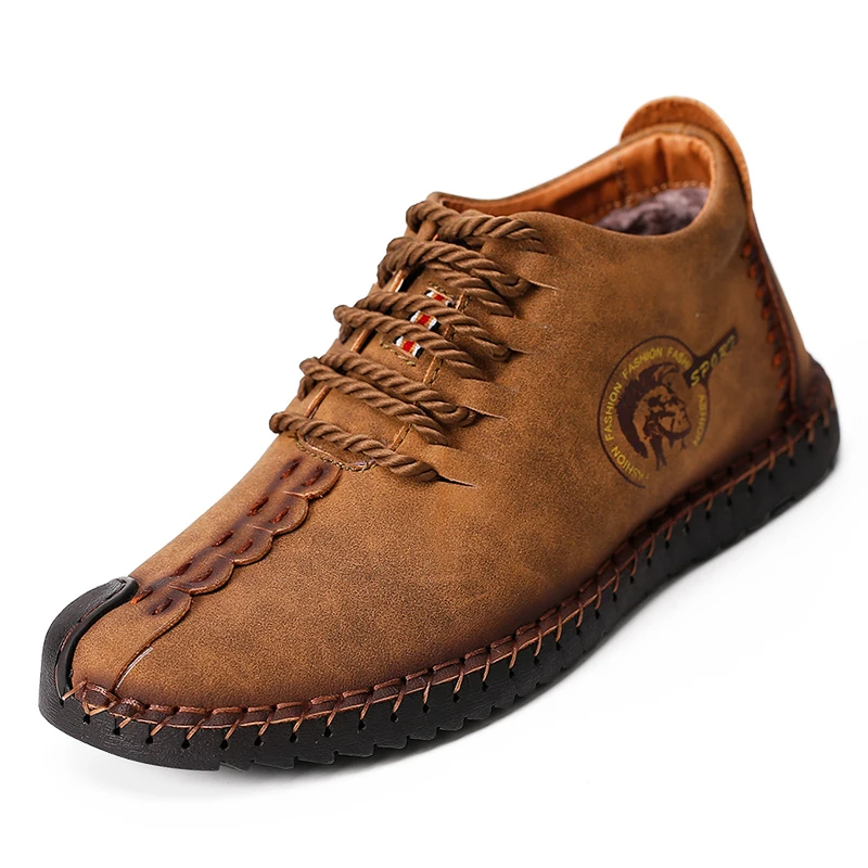 2019 Мужская обувь из телячьей замши Ботильоны мужские повседневные сапоги