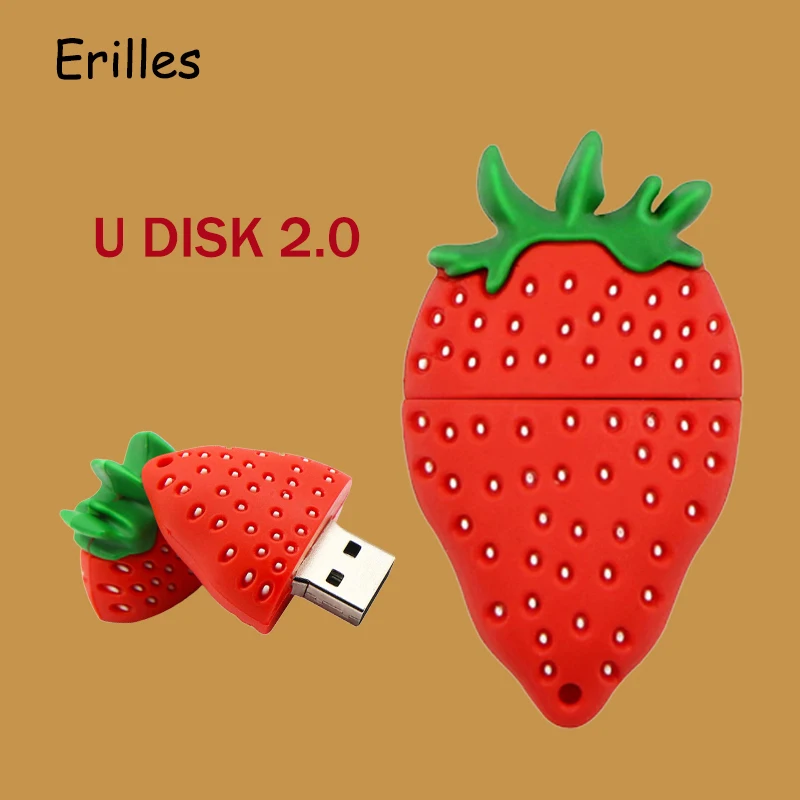 Silicone strawberry usb flash drive 2.0 disk 16GB 32GB 64GB 128GB memory stick pen 4GB 8GB thumbdrive | Компьютеры и офис