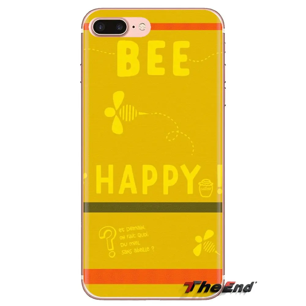 Cartoon Little Yellow Bee Happy Transparent TPU Covers For Samsung Galaxy J1 J2 J3 J4 J5 J6 J7 J8 Plus 2018 Prime 2015 2016 2017 |