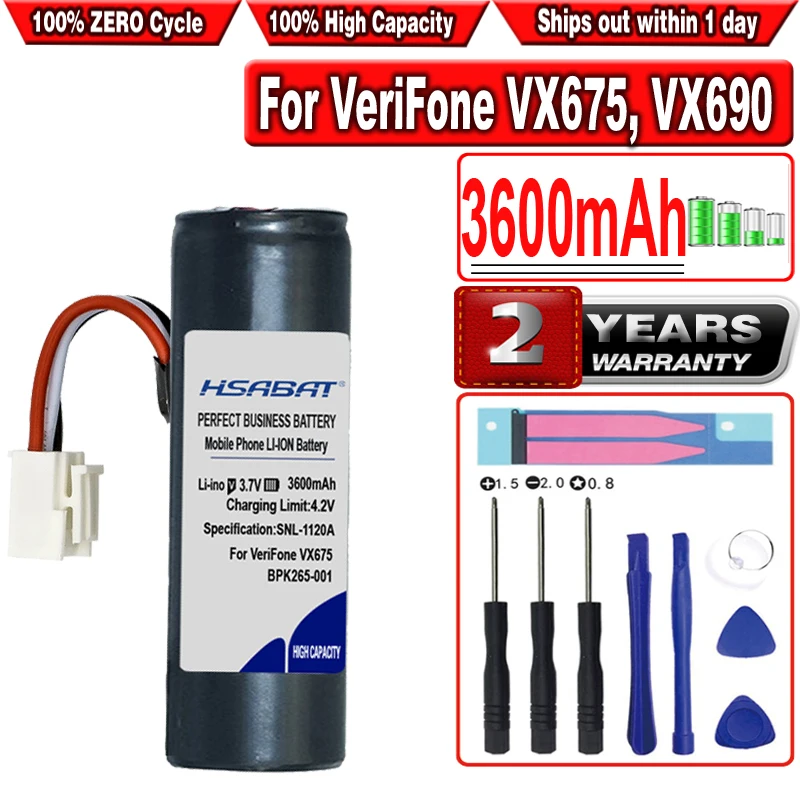 HSABAT BPK265 001 01 A B 3600mAh аккумулятор для Verifone VX675 Wireless POS VX690 001|Цифровые аккумуляторы| |