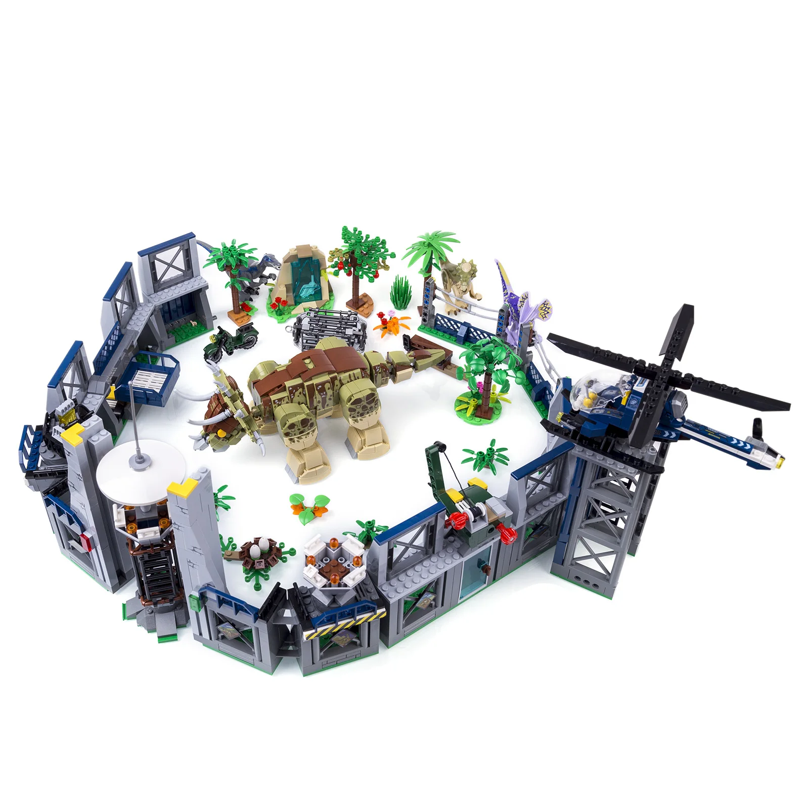 

2200+Pcs Dinosaur World DIY Scene Dinosaur Prison Small Particle Building Blocks Model Set