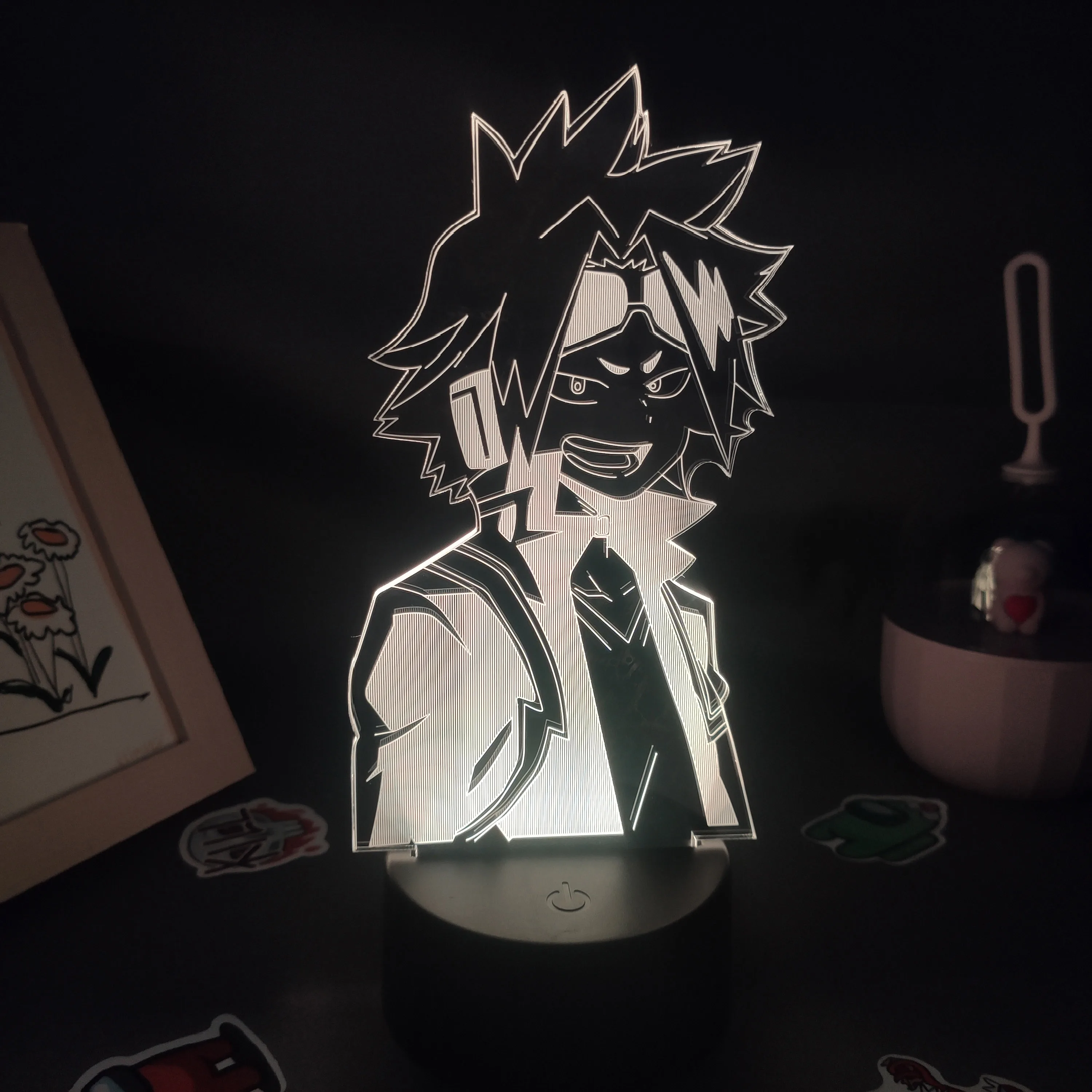 

My Hero Academia Anime Figure Denki Kaminari 3D Led Night Lights RGB Neon Birthday Gift Lava Lamp Bedroom Table Manga Decoration