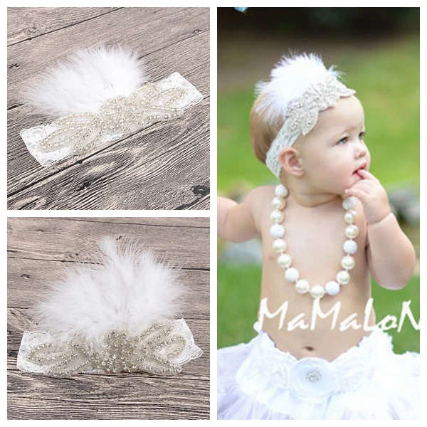 

Fashion Newborn Girls Rhinestone Villi Headband Lace Elastic Hair Band Cute Princess Hair Accessories Christmas Party Decoration