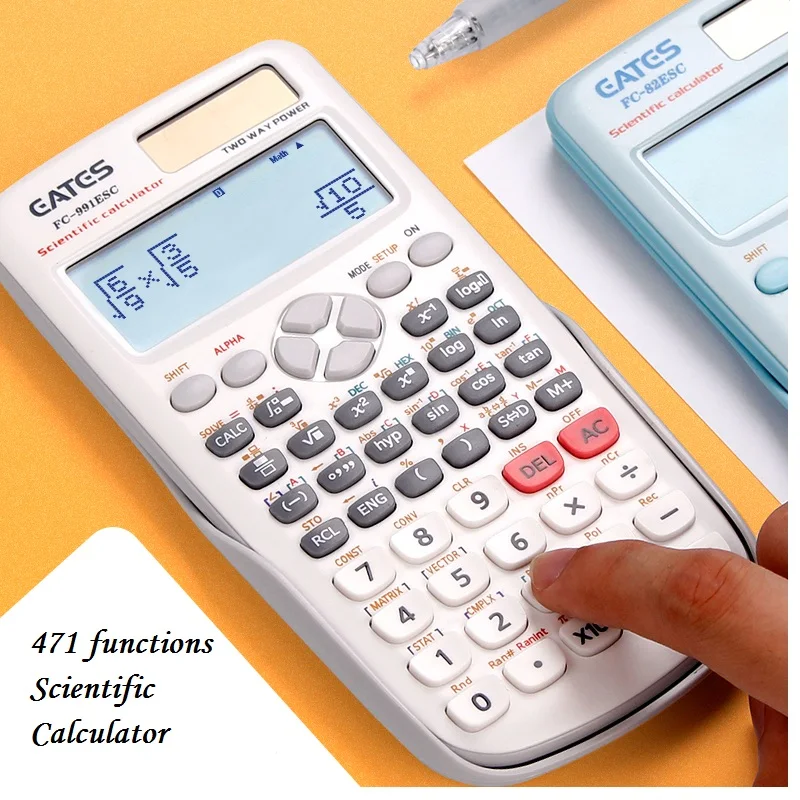 

Brand New FX-991ES-C Original Scientific Calculator 417 Functions 991es For School Math Test Exam Office Solar and Battery Power