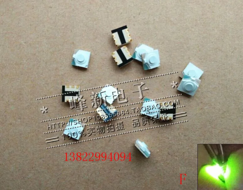 

Illuminated LED light touch micro switch 6-pin with green light button switch micro button reset 50PCS -1lot