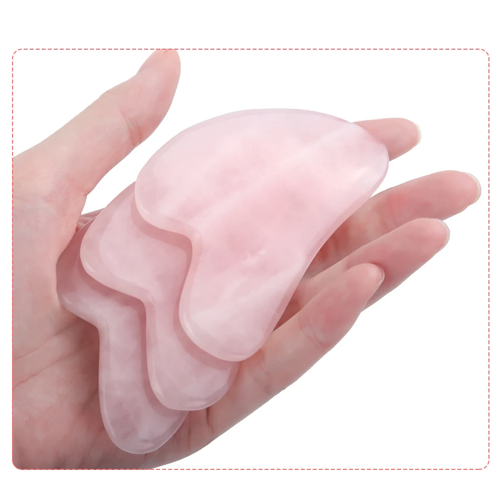

Natural Rose Quartz Jade Natural Face Jade Guasha Board Natural Stone Scraper Tools for Face Neck Pressure Therapy Massage Tool