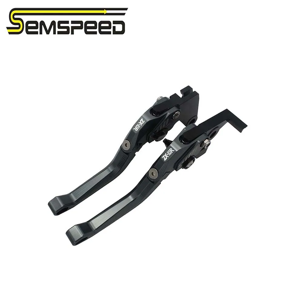 

SEMSPEED ZX-10R logo Motorcycle 3D Rhombus Foldable Brake Clutch Levers For Kawasaki ZX10R ZX 10R 2006 2007 2008 2009-2014 2015