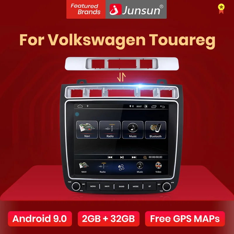 Автомагнитола Junsun мультимедийный dvd плеер для VW Volkswagen Touareg 2011 2017 транспортер Android 9