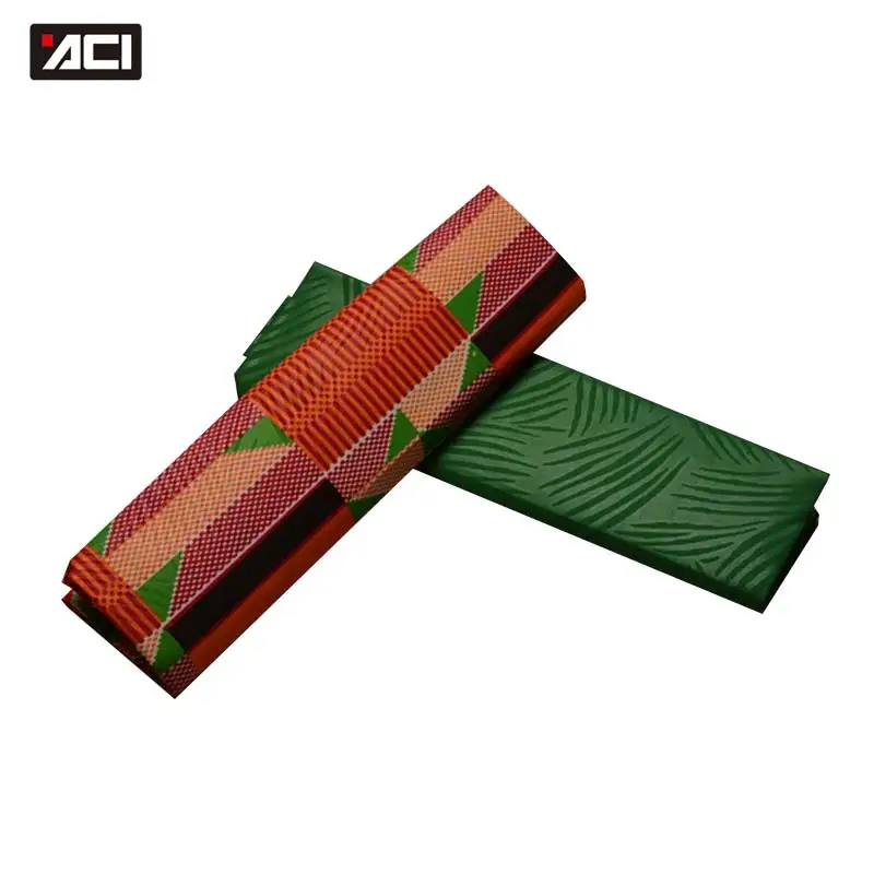 ACI Ghana Kente Ткань 2 ярдов микс простая крашеная африканская ткань Анкара 2 ярдов тиснение узор настоящий воск блок принты ткань
