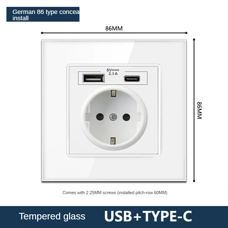 USB-розетка Pop Type-C немецкая европейские стандартные USB-розетки настенная розетка USB