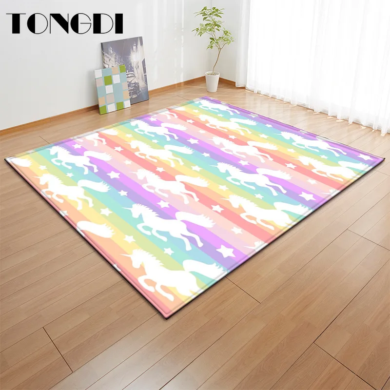 Детский нескользящий коврик TONGDI элегантный художественный с милым принтом