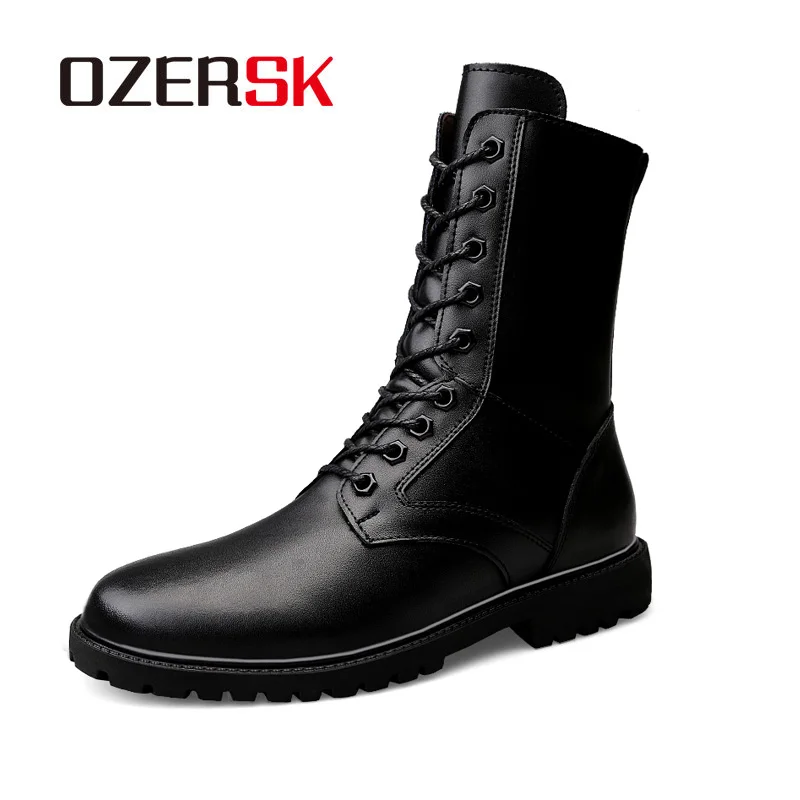 OZERSK/Осенняя мужская обувь с высоким берцем повседневные мужские ботинки из