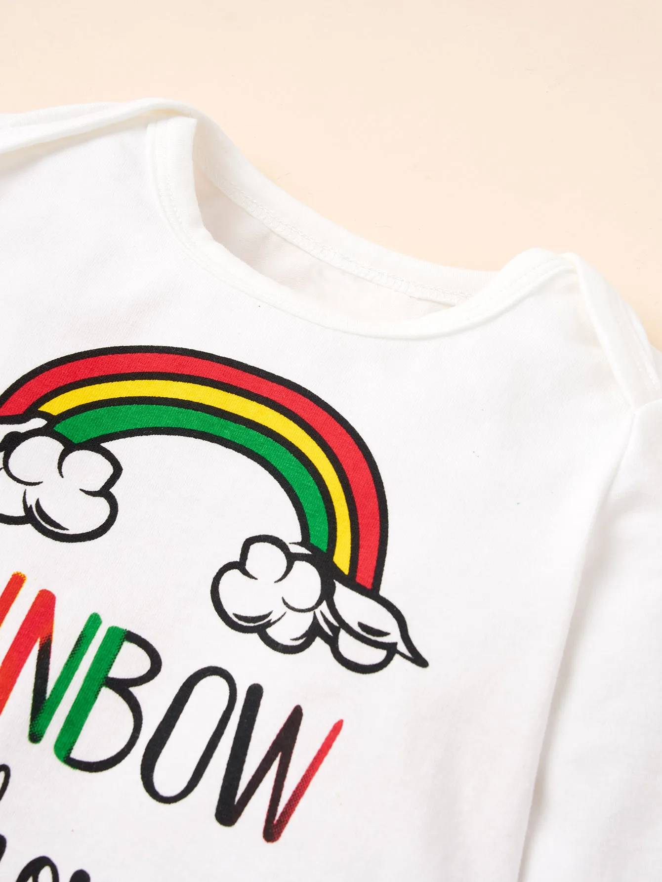 

Autumn Spring Newborn Baby Girls Boys Clothing Set Toddler Long Sleeve Rainbow Letter Print Romper + Pants + Headband 0-24 Month
