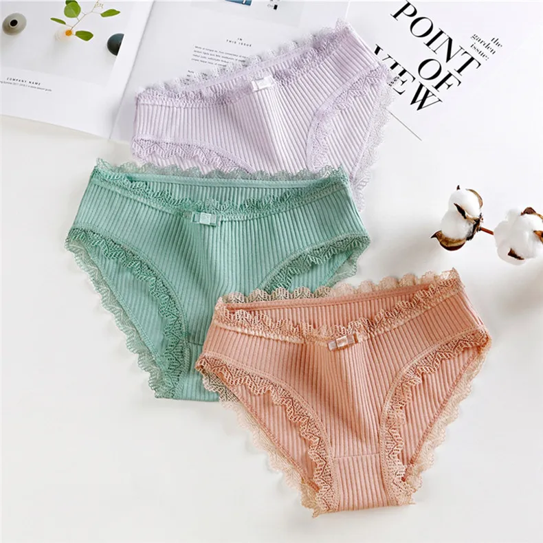 Новинка женские трусики из 100% хлопка кружевные лоскутные короткие для девочек