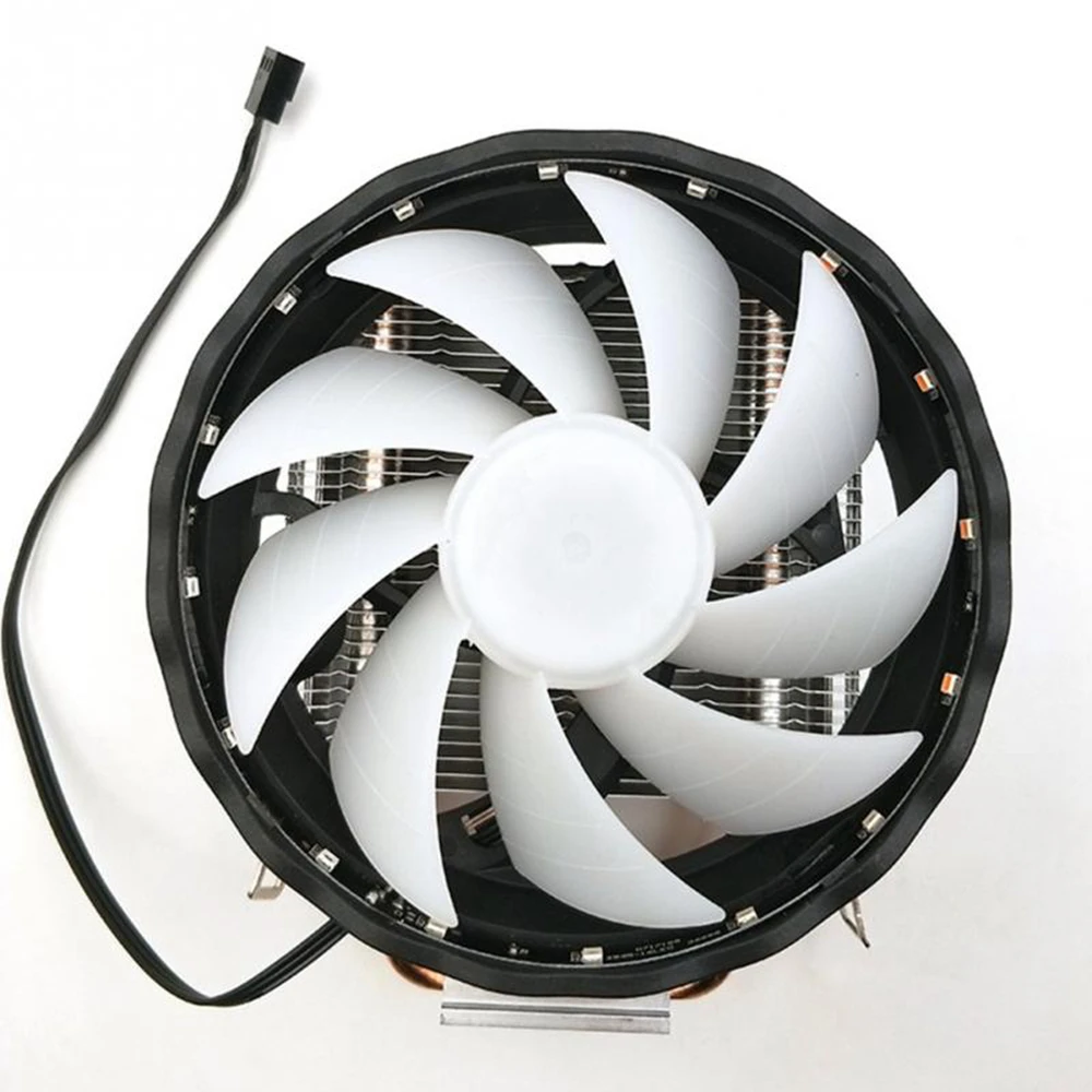 3 Pin 2 медная труба 12V светодиодный RGB Вентилятор охлаждения процессора кулер бесшумный радиатор Intel LGA 775 1150 1151 1155 1156 1366 AMD 938 939 940