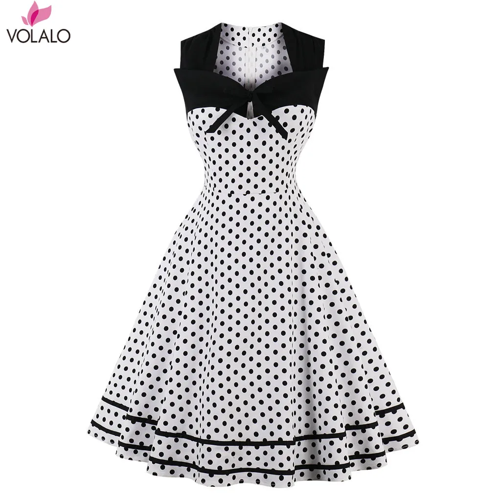 

Женское винтажное платье в горошек, без рукавов, в стиле ретро