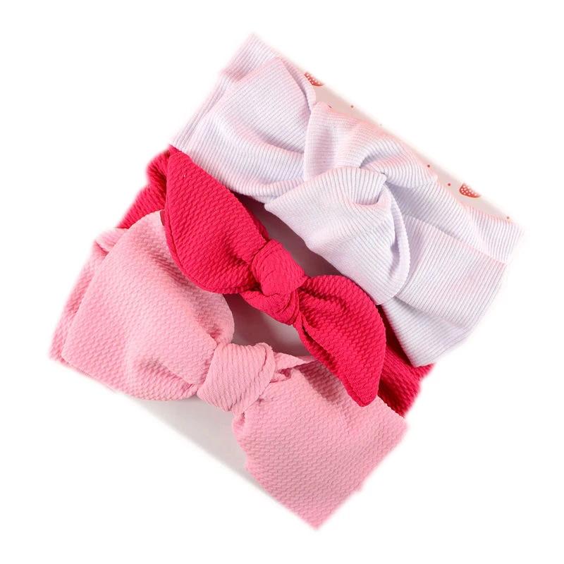 

Baby Headband Set Newborn Girls Hairbands Bow Infant Solid Color Turban Kids Headwrap Bubble Cloth Toddler Hair Accessories