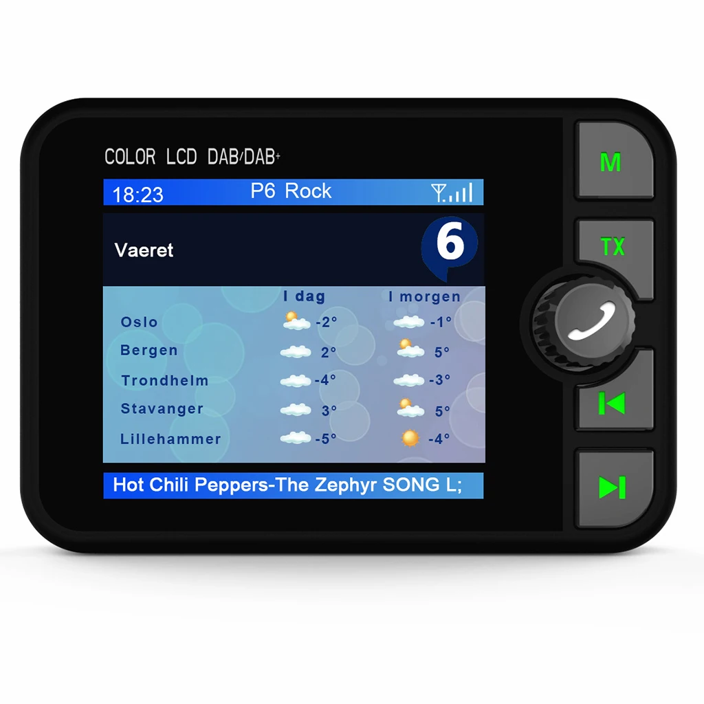 

Black Digital Radio DAB DAB+ TF MP3 Player Music Playback Receiver for Car