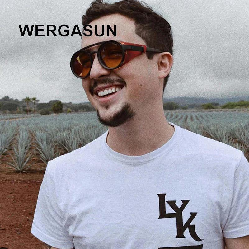 Солнцезащитные очки WERGASUN в стиле стимпанк для мужчин и женщин брендовые