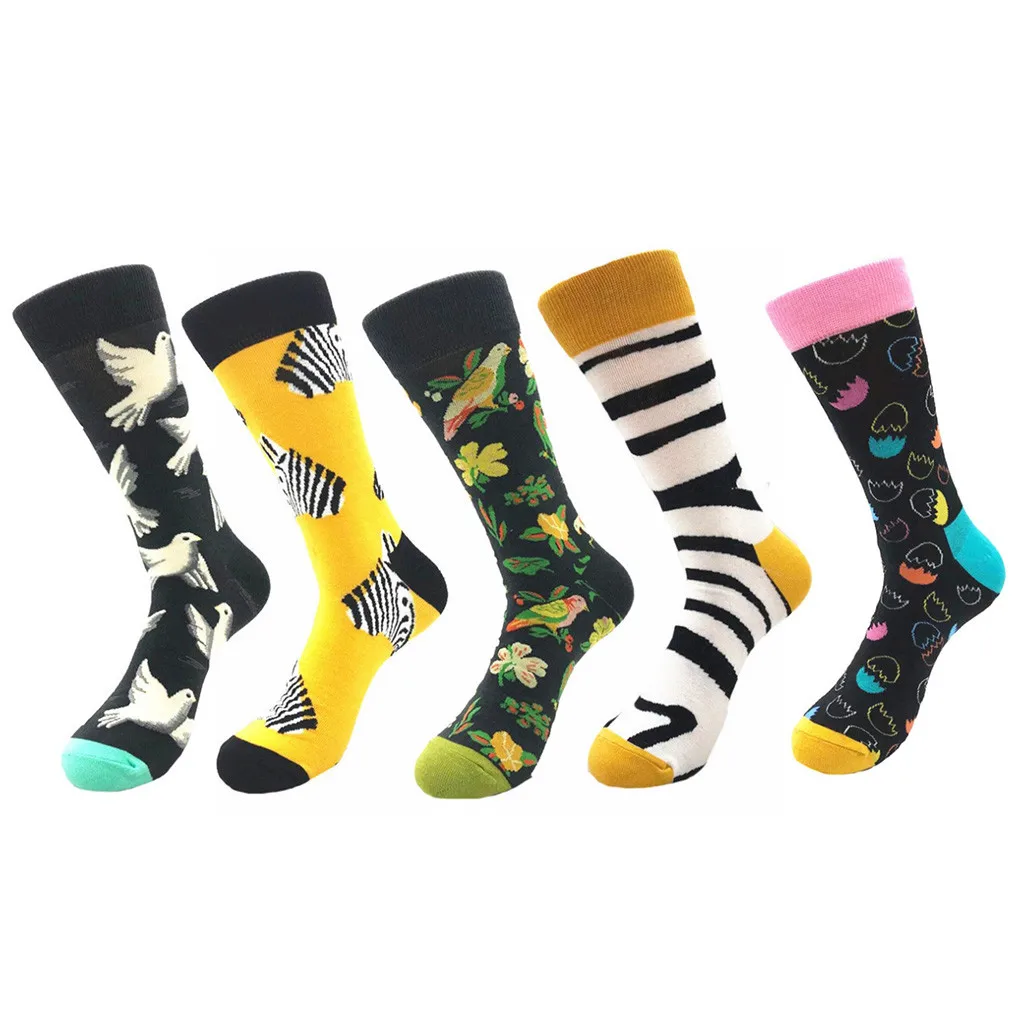 Забавные мужские носки унисекс повседневные Осень зима теплые хлопковые с