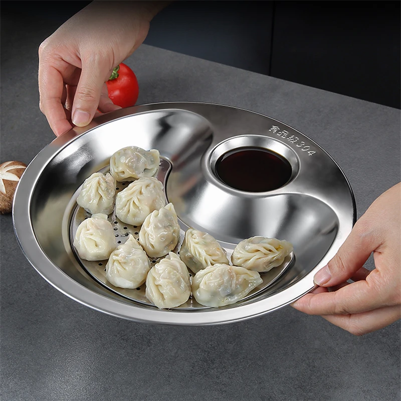 Плотная посуда для уксуса из нержавеющей стали двойной поднос стока фруктовый