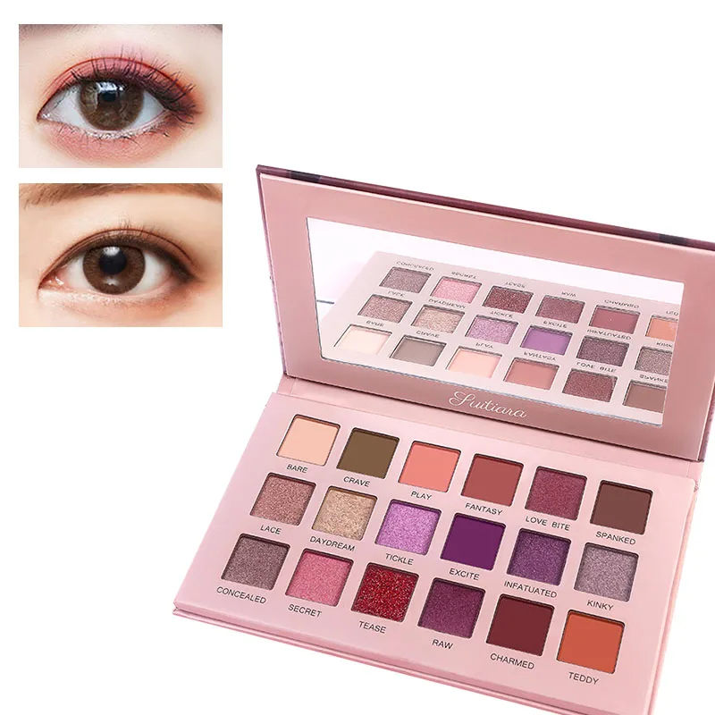 18 цветов блестящие тени для век палитра макияжа матовые мерцающий и Сияющий