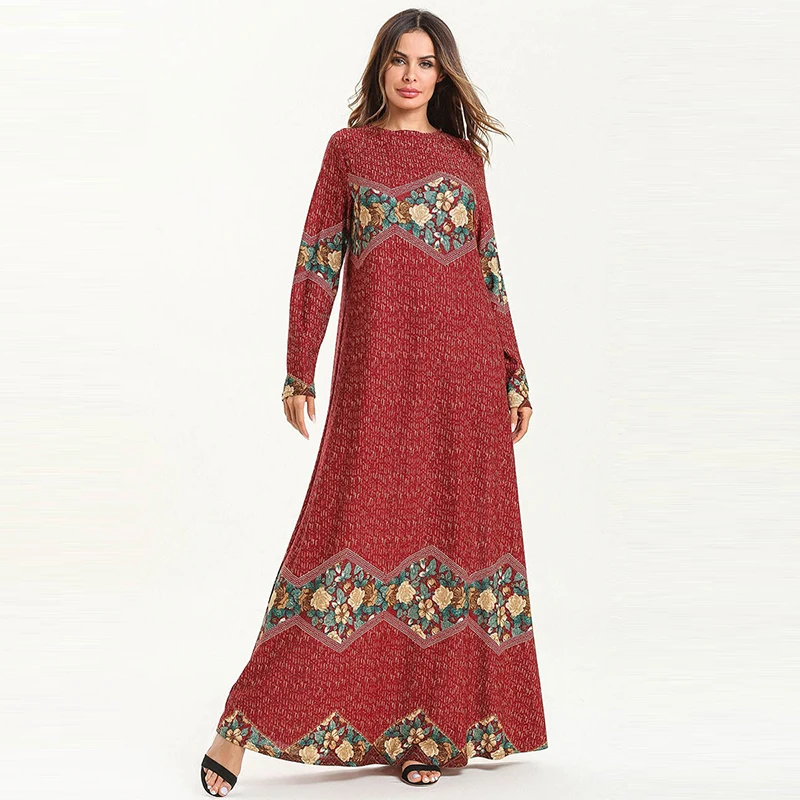 Новое мусульманское платье Ближний Восток арабское простое стильное принтом