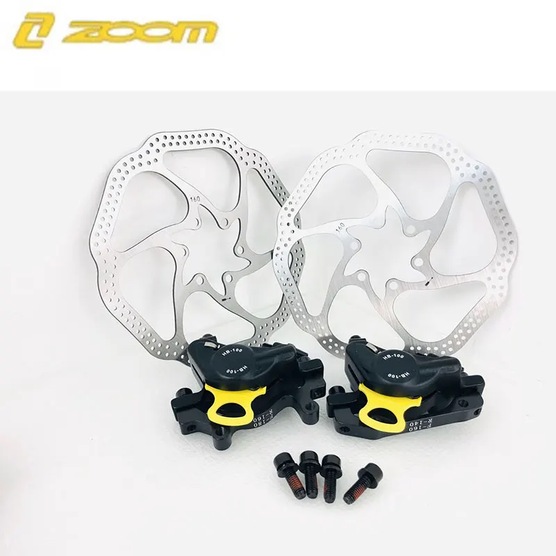 1pair black W rotors MTB Road HB-100 MTB Road Line Тяговая гидравлическая Дисковая тормозная штангенциркуль передний и задний дисковый тормоз горного велосипеда E-BIKE дисковый тормоз - Цвет: 1pair black W rotors