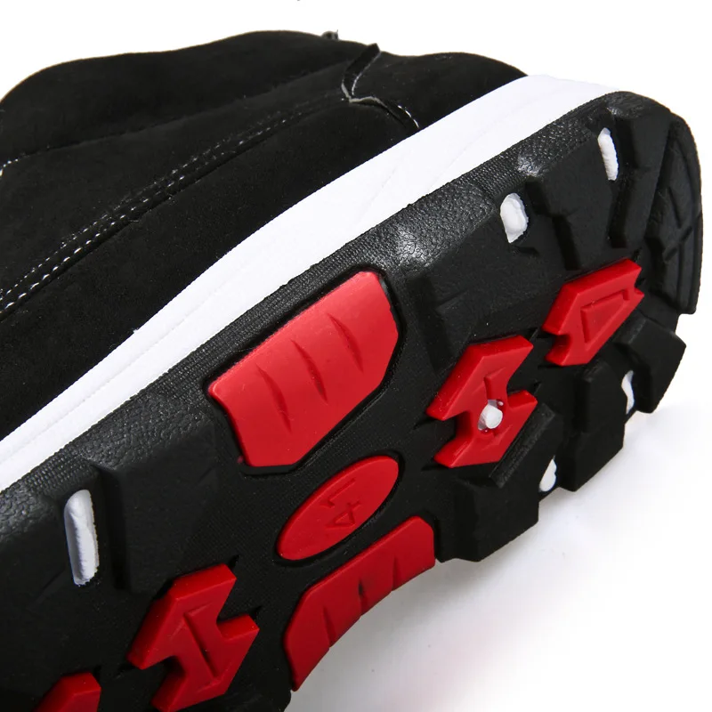 Мужские Нескользящие зимние ботинки мужские ботильоны модные меховые