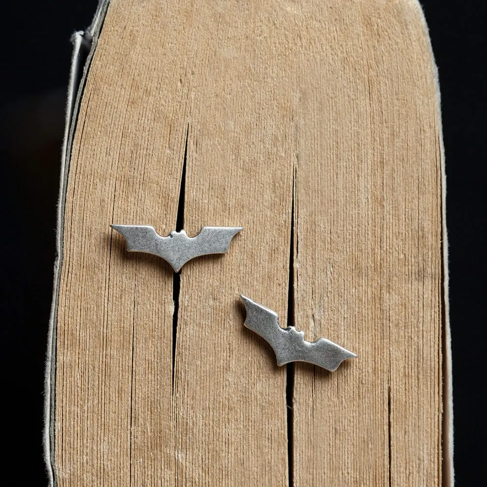 Винтажные серьги-гвоздики MKENDN из серебра 100% пробы с Бэтменом индивидуальные