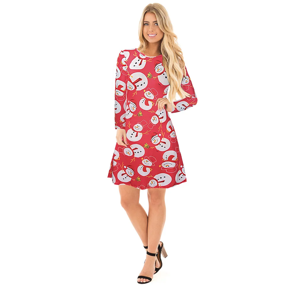 Зимняя одежда с длинными рукавами рождественское платье 2019 Новый год Фестиваль