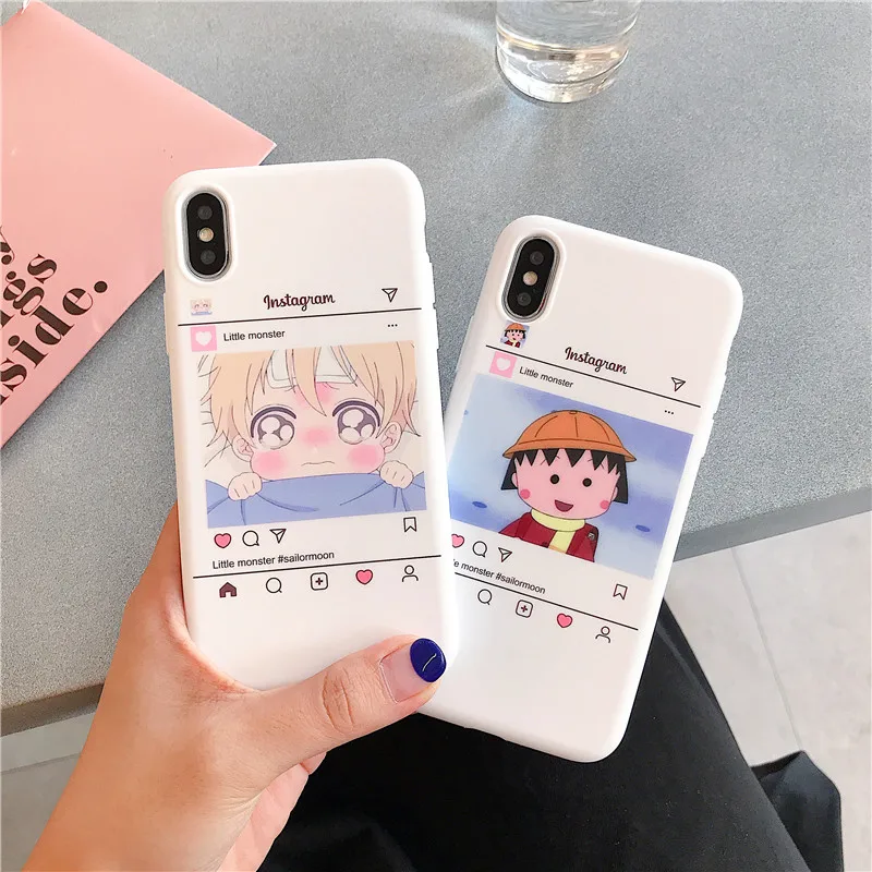 Мультяшные чехлы для телефонов Chibi Maruko Chan iPhone 6 6S 7 8 Plus силиконовый мягкий Задняя