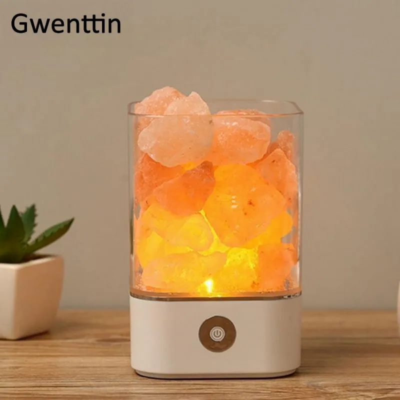 White Base USB кристалл натуральная ГИМАЛАЙСКАЯ СОЛЬ лампа Светодиодная лава лампа для дома Крытый теплый светильник Настольная спальня прикроватные светильники Luminaira Декор - Испускаемый цвет: White Base