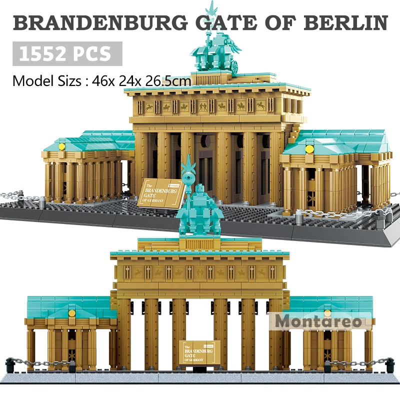 

City Model Toys Architecture Blocks Brandenburg Gate of Berlin Compatible Building Bricks Children Kids Gift Toys Brinquedos