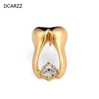 dcarzz tooth pin brooch medical trendy jewelry plated crystal lapel pins metal nurse doctors student gift woman